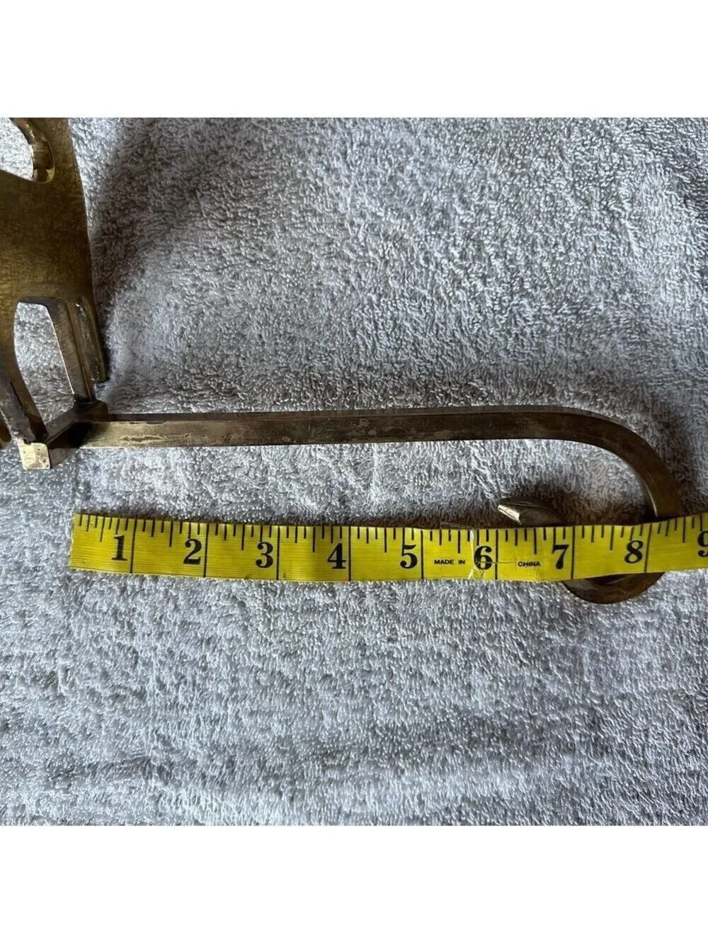 Vintage Solid Brass Reindeer Silhouette Christmas Stocking Hanger Etched Philip